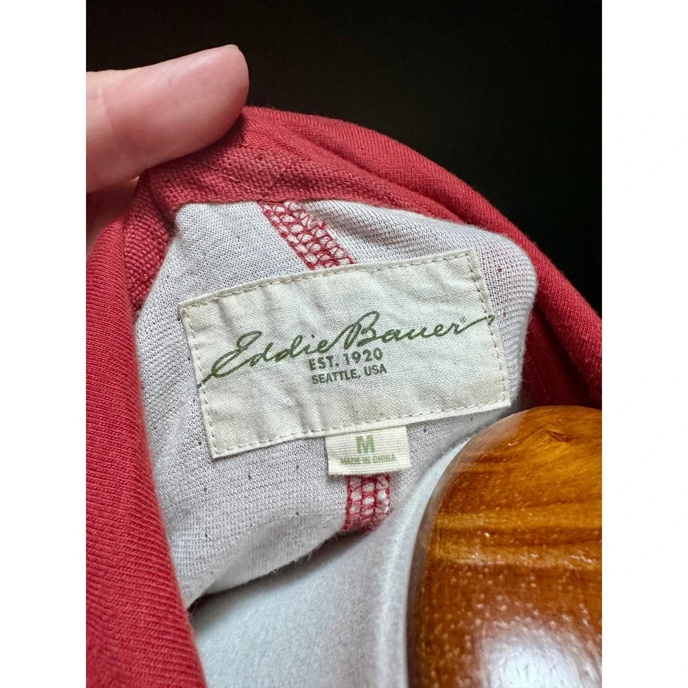 Eddie Bauer Red Drape Front Terry‎ Knit Sweater Women's Size M - Picture 8 of 8